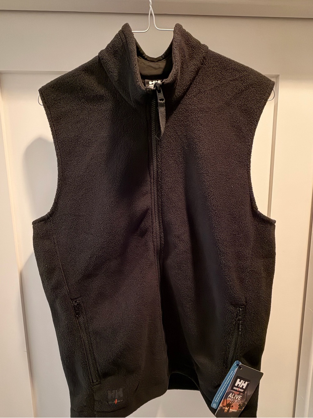 Helly Hansen Black Fleece Vest. Men’s Size Med. Custom “Crown Royal” embroidery.